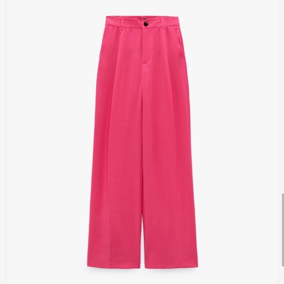 Zara Pants & Jumpsuits Zara Full Length Wide Pants Pink Poshmark